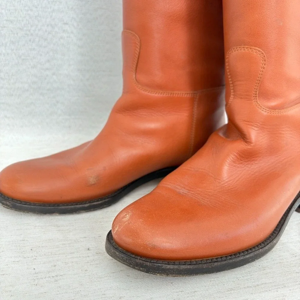 Valentino Garavani Brown‎ Calfskin over the knee boot lion buckle, EU 37(US7)